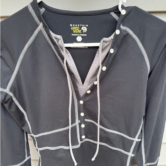 Mountain Hardwear size S Butter Button Up Long Sleeve Active Top - Black - Picture 6 of 9